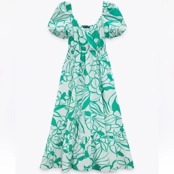 ZARA PRINTED POPLIN DRESS - Picture 10 of 11